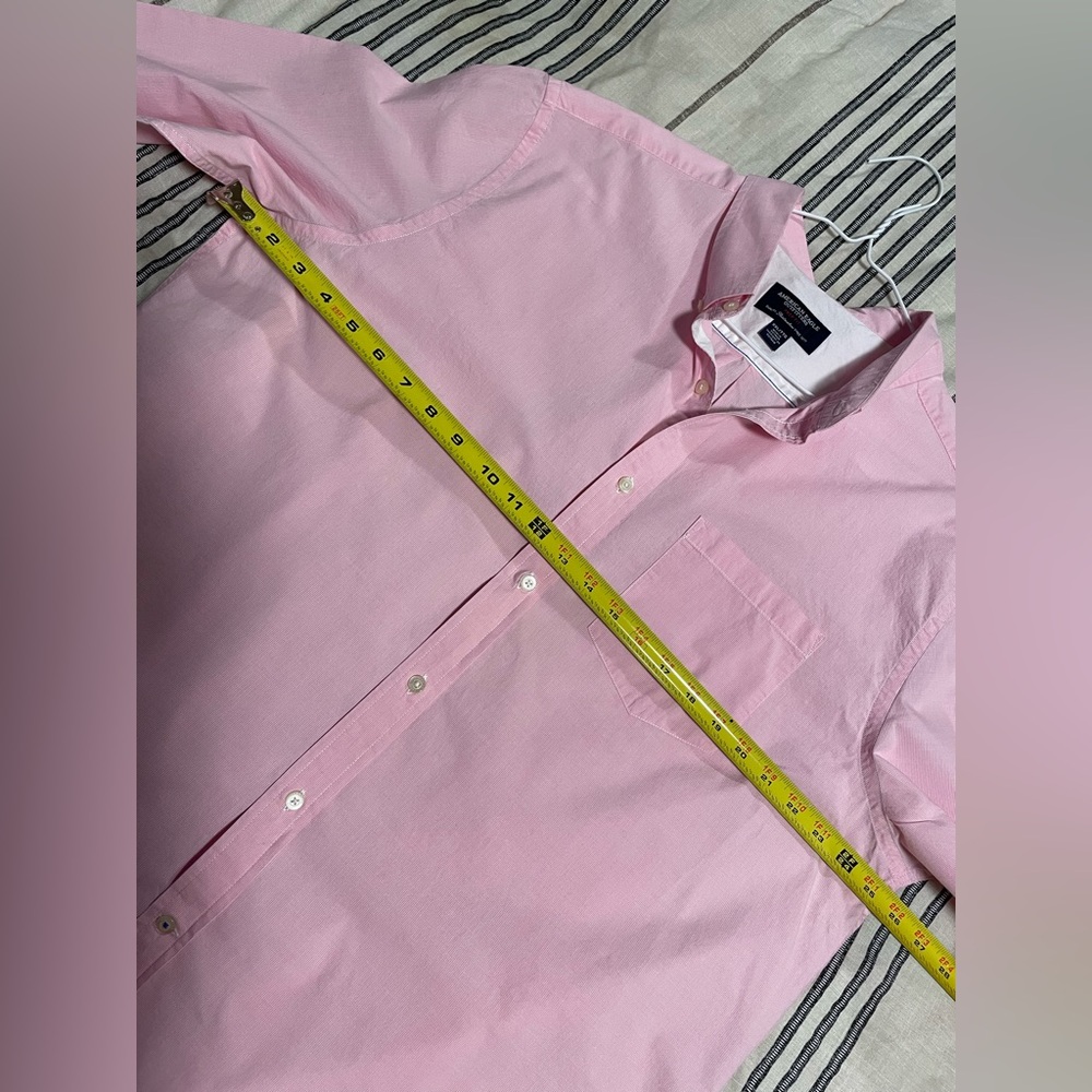 American Eagle Outfitters Pink Button Down Shirt Men's XXLarge Long Sleeve Logo - Picture 7 of 8